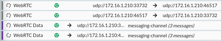 WebRTC data shown in HTTP Toolkit